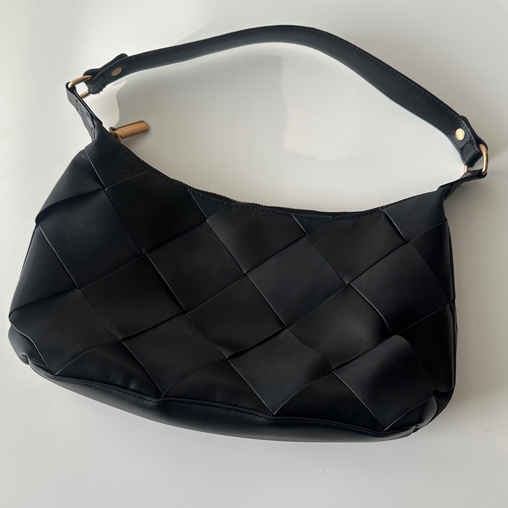 Rachel Zoe Black Woven Shoulder Bag